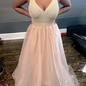 Nude Rhinestone FashionNova Dress